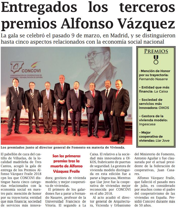 Entrega dels III premis Alfonso Vázquez